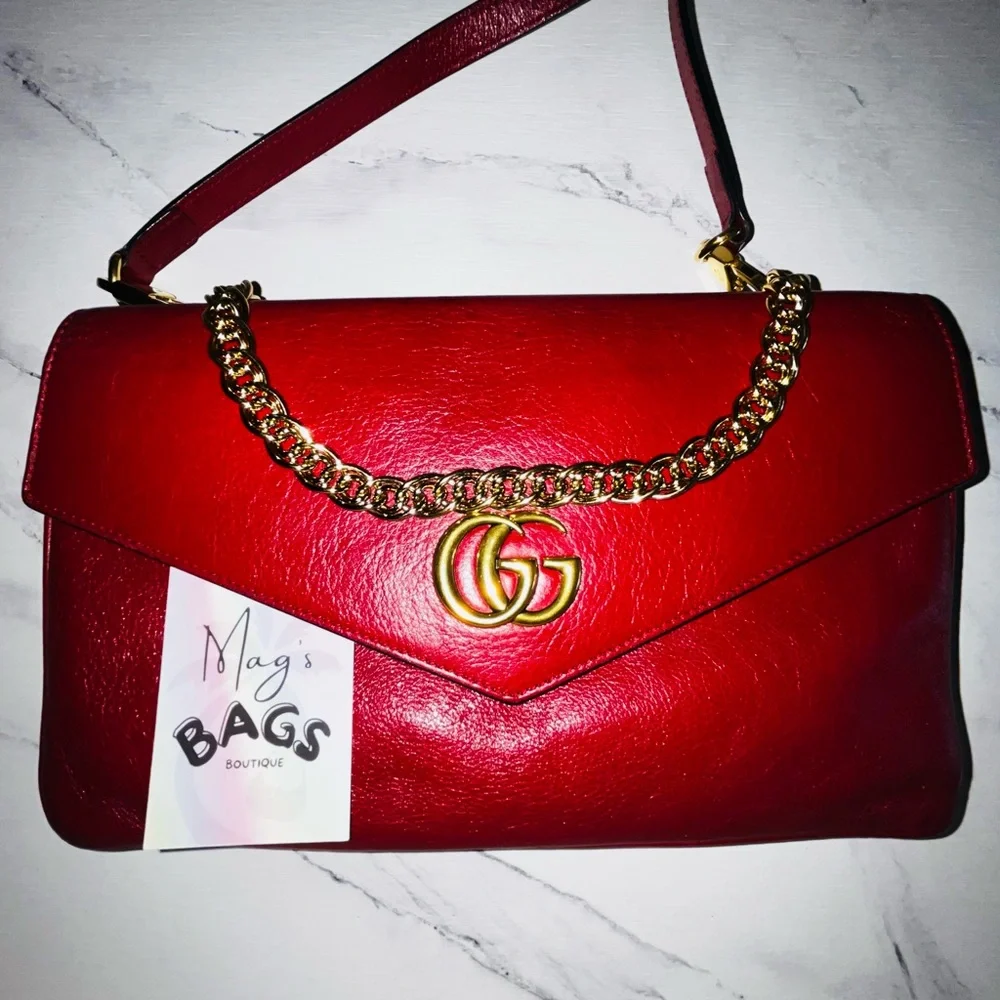 Gucci: Double-Sided GG Monogram Marmont Tiger Crossbody Handbag - Picture 4 of 16